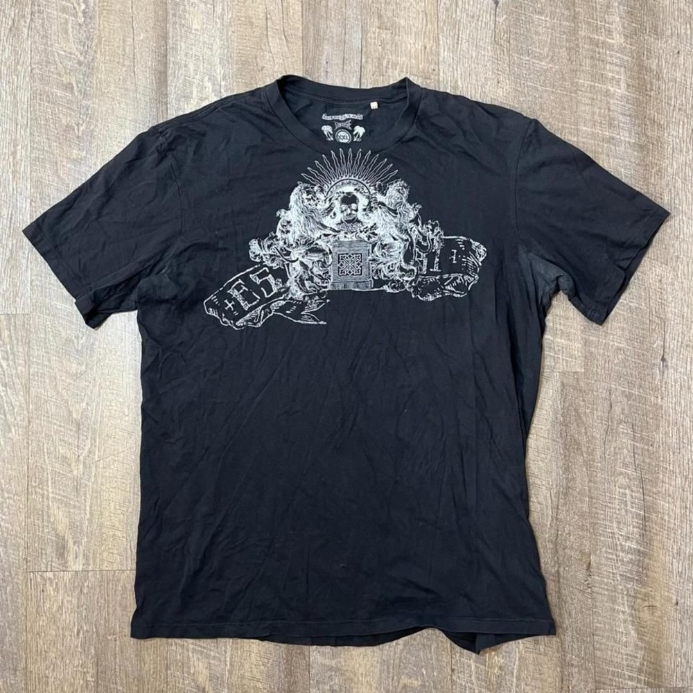 Vintage Y2k Guess Jeans Black Grunge Skull T‎ Shirt Mens Size Large